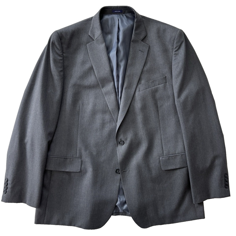 mens charcoal Stafford wool blend blazer jacket sport suit coat classic fit 48 L
